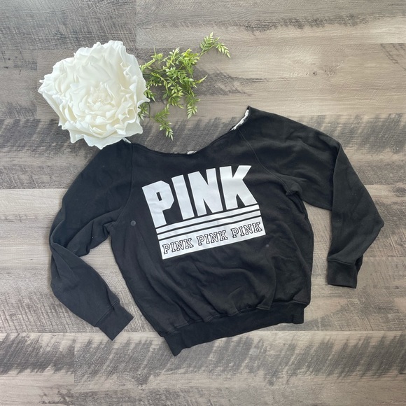 🐼Victoria’s Secret PINK Off-Shoulder Sweatshirt - Picture 1 of 4